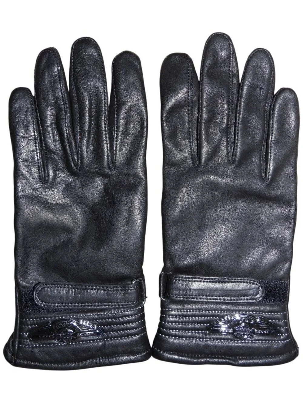 Harley Davidson 100th Anniversary 2003 Leather Gauntlet Gloves Black Small